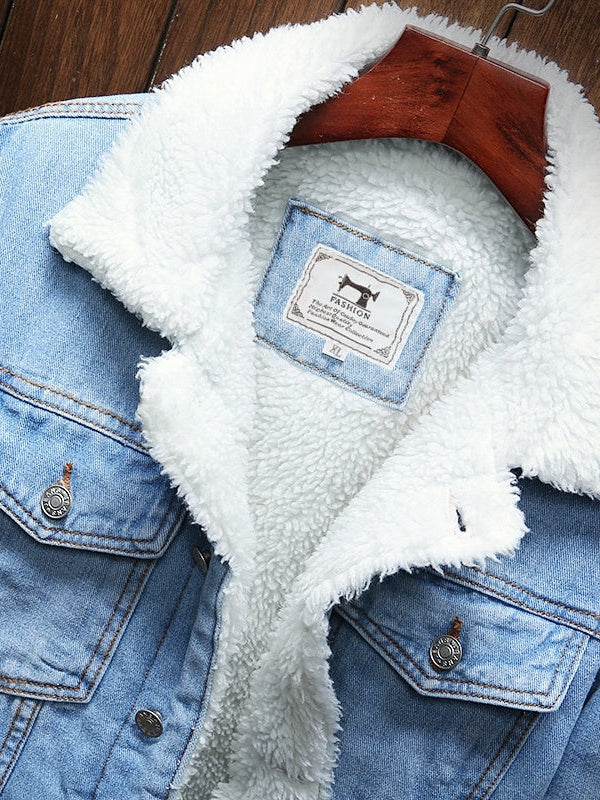 Warme Denim-Jacke für Herren