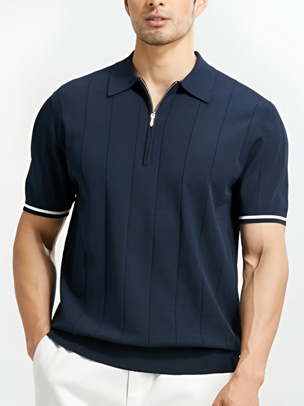 Herren-Poloshirt mit Viertelreißverschluss