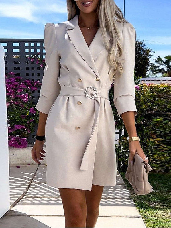 Zweireihiges Blazerkleid mit Gürtel für Damen