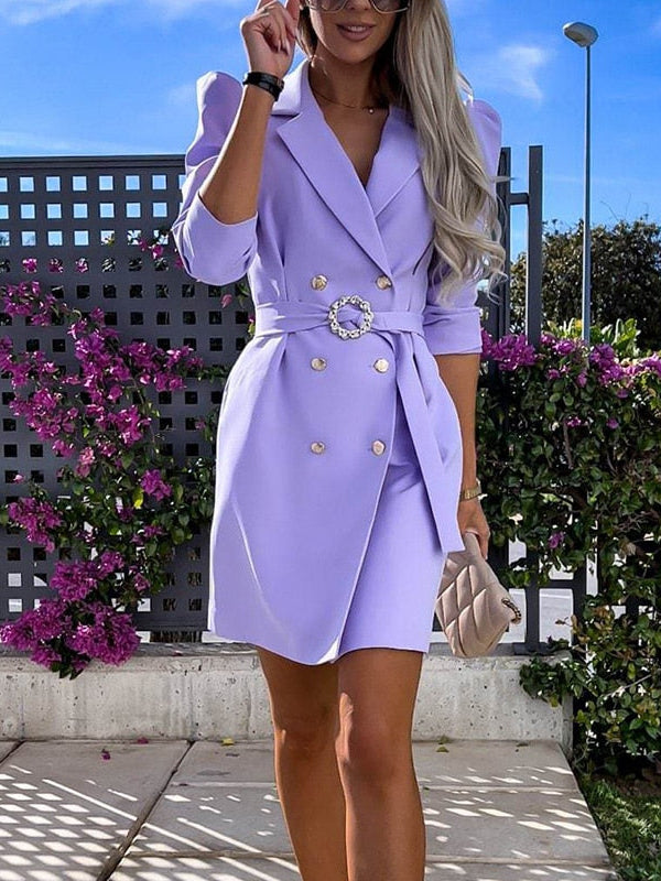 Zweireihiges Blazerkleid mit Gürtel für Damen