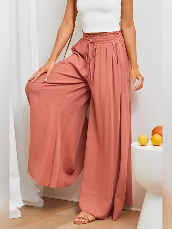 Damen Palazzo-Hose mit hohem Bund und weitem Bein