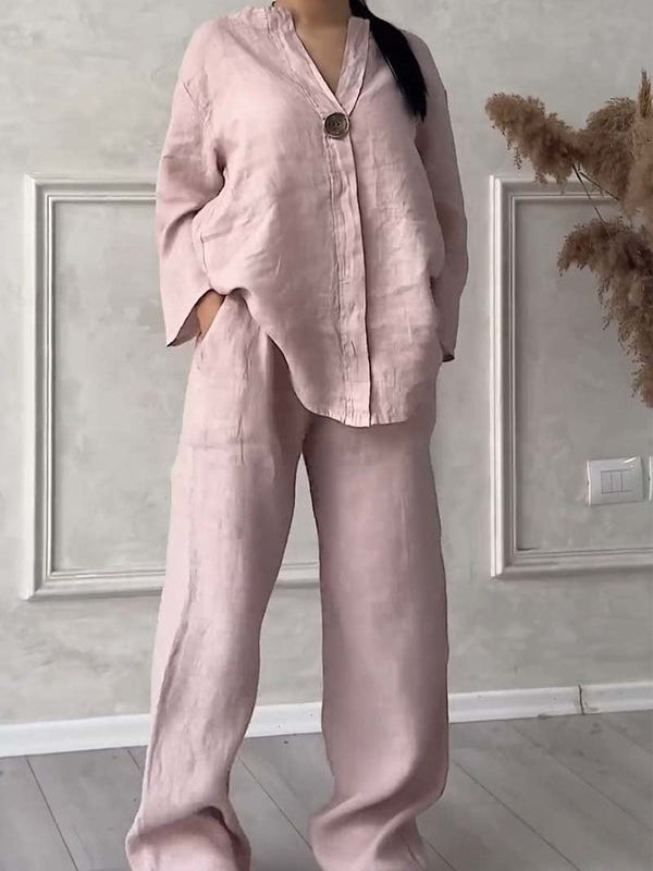 Leinen-Zweiteiler für Damen