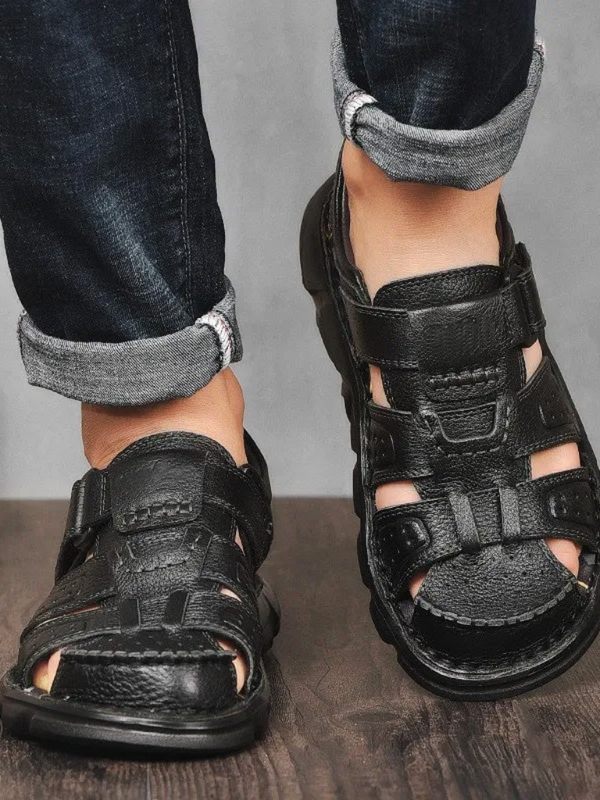 Herrensandalen aus veganem Leder