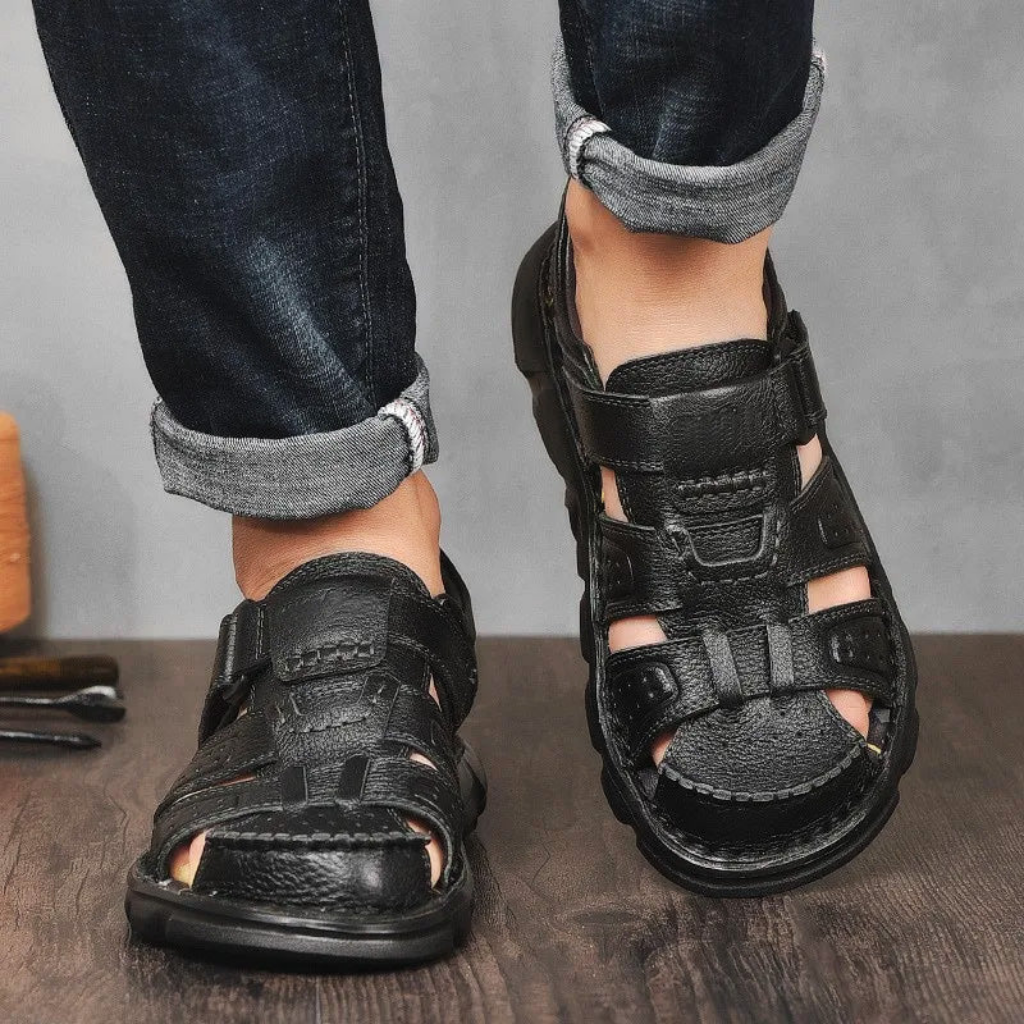 Herrensandalen aus veganem Leder