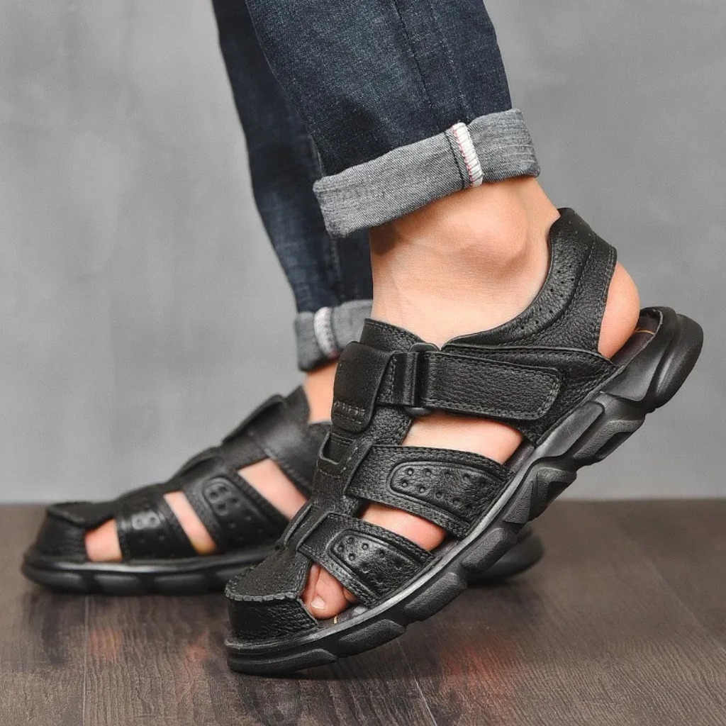 Herrensandalen aus veganem Leder