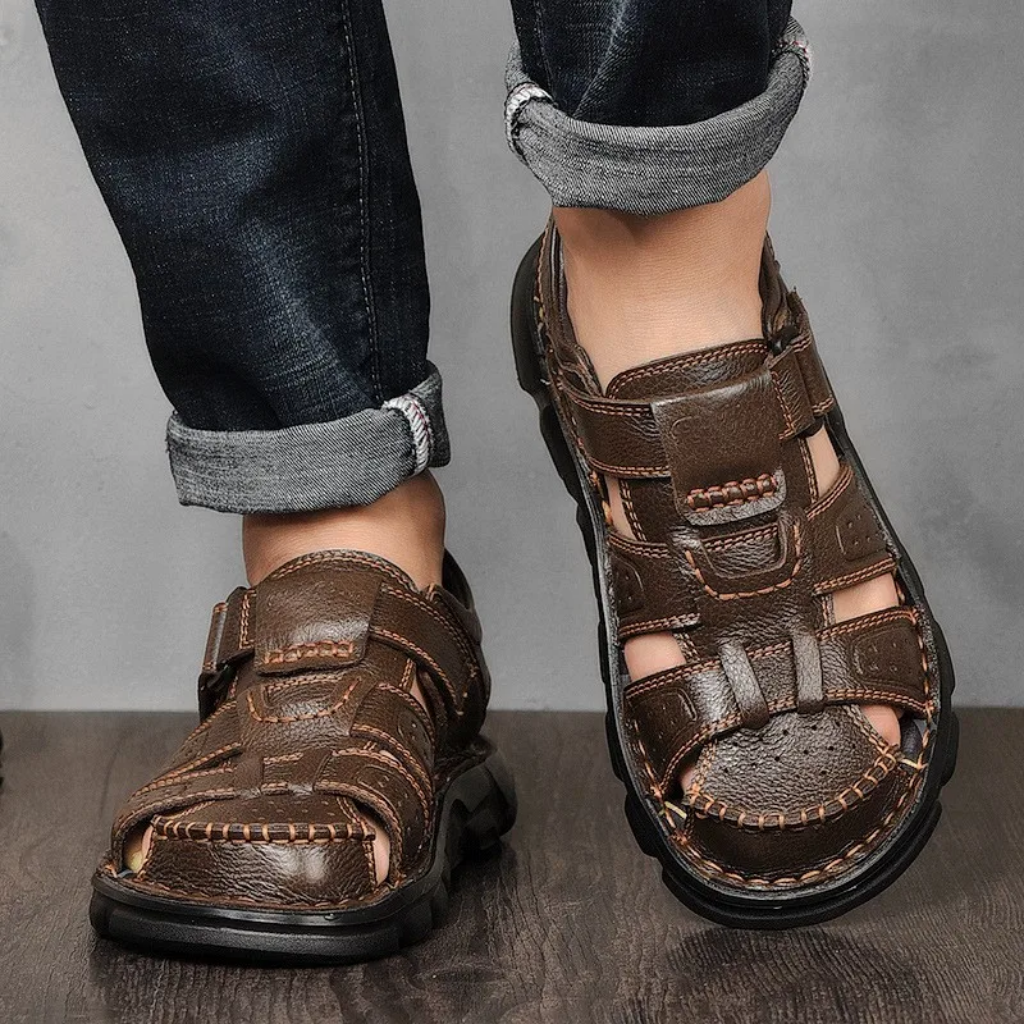 Herrensandalen aus veganem Leder