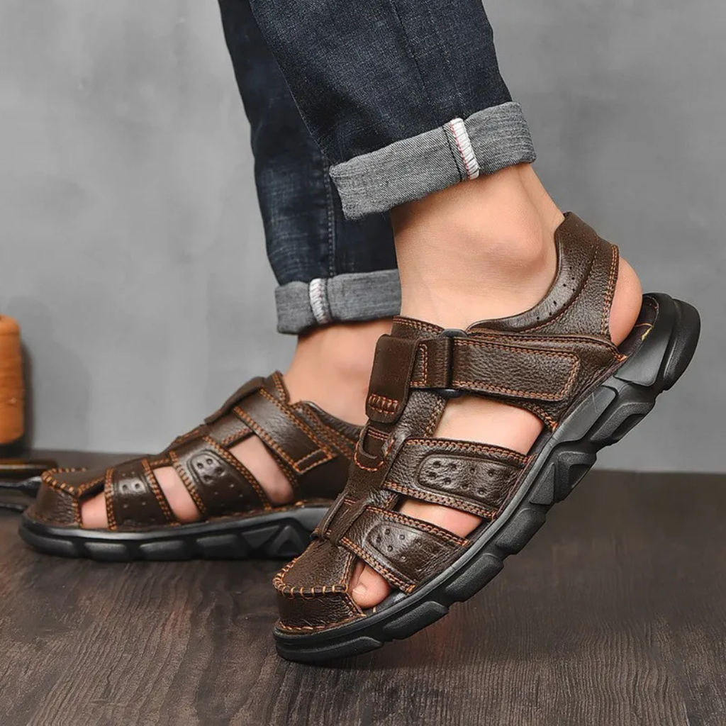 Herrensandalen aus veganem Leder