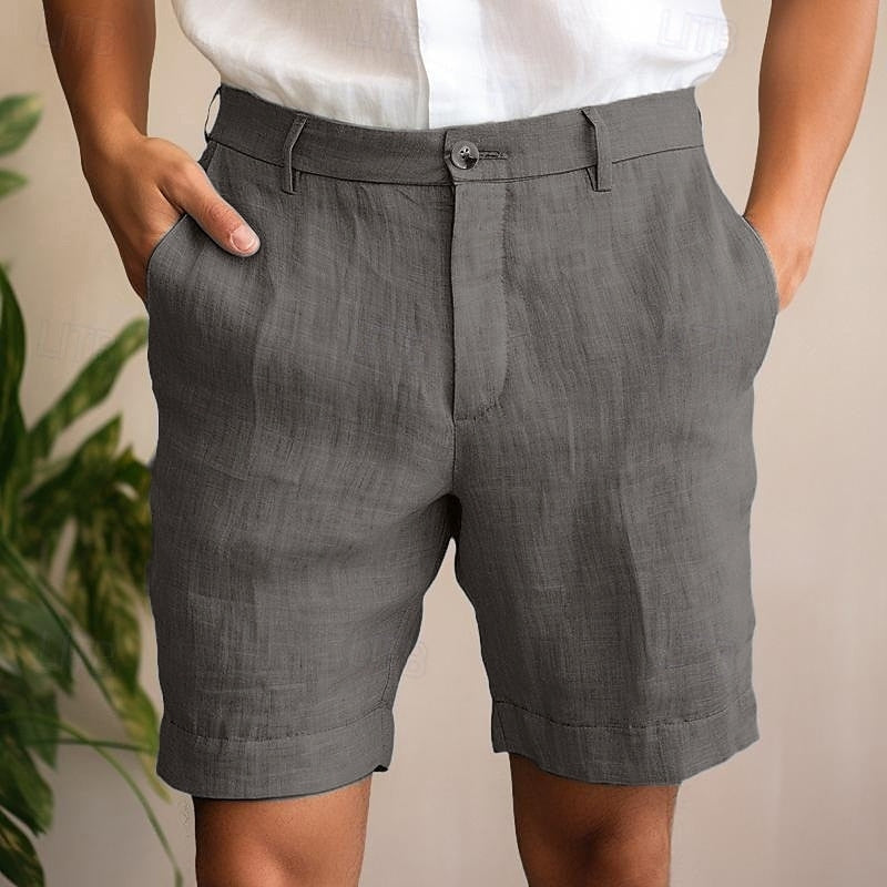 Sommer-Leinenshorts für Herren im klassischen Stil