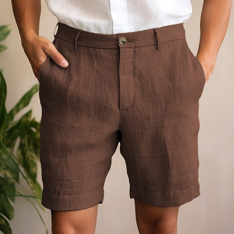 Sommer-Leinenshorts für Herren im klassischen Stil