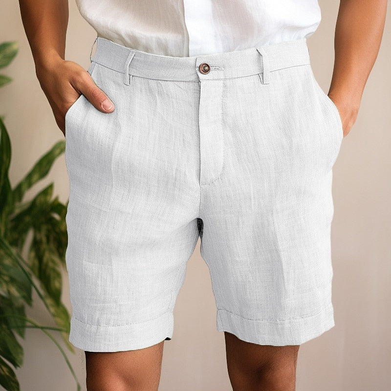 Sommer-Leinenshorts für Herren im klassischen Stil