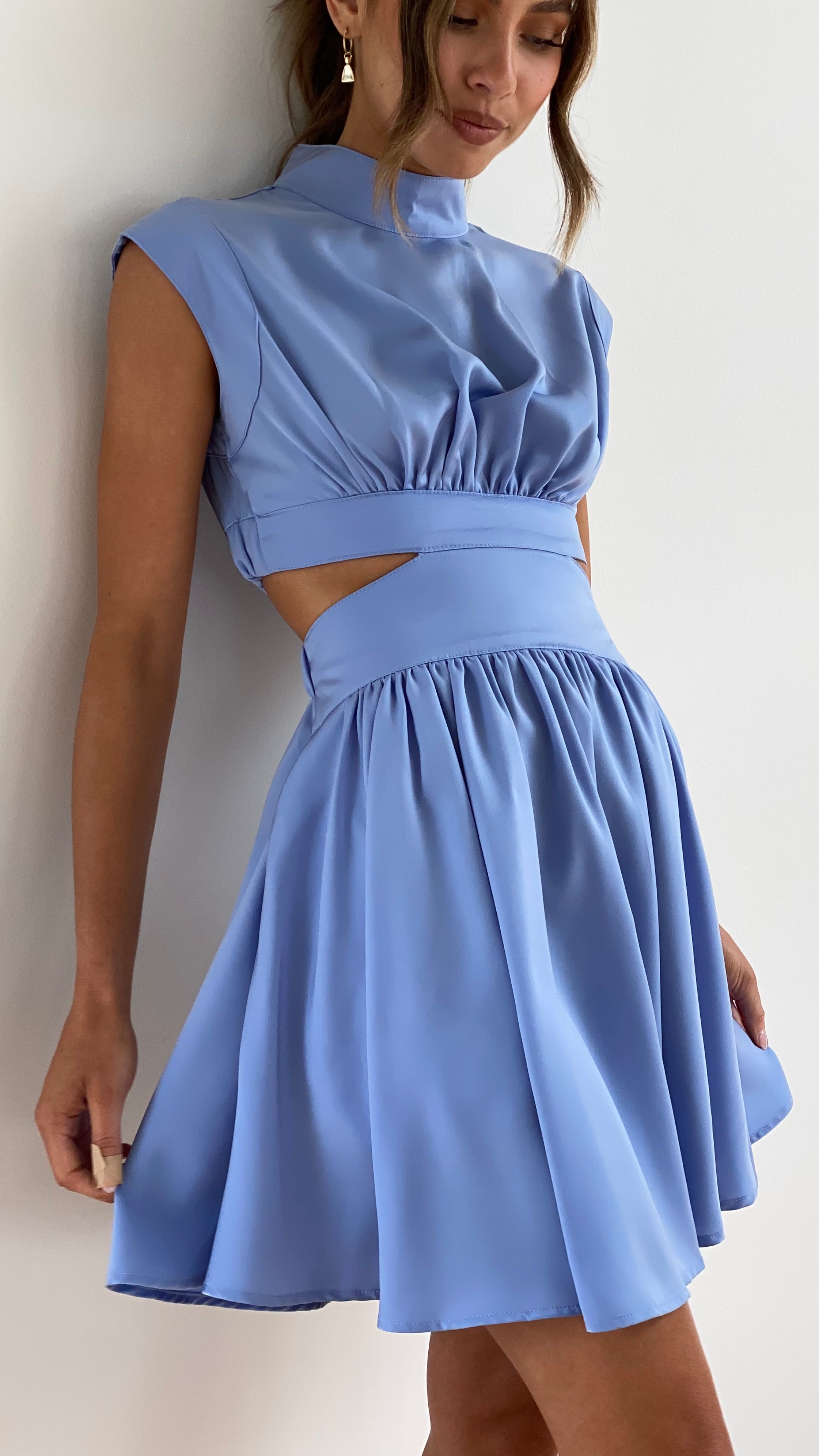 Ärmelloses Minikleid mit Plissee-Design für Damen