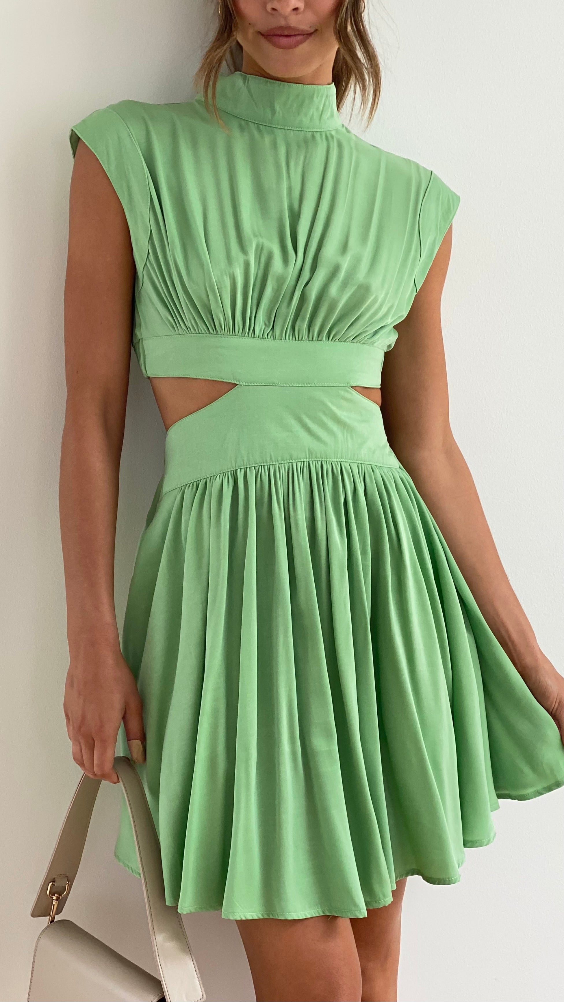 Ärmelloses Minikleid mit Plissee-Design für Damen