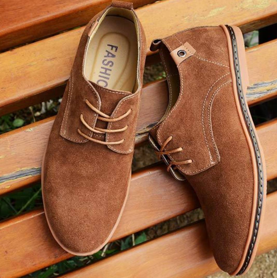 Derby-Schuhe aus Wildleder für Herren mit Schnürung vorne