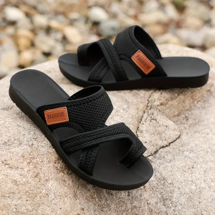 Damen Sommer-Slip-on-Sandalen mit Mesh-Riemen